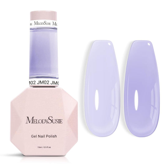 MelodySusie Jeweliver Gel Nail Polish, 0.5Fl Oz Light Purple Jelly Gel Polish Sheer Translucent Nude Soak Off UV LED Light Cure Spring Summer Colors Manicure Nail Art DIY at Home JM02