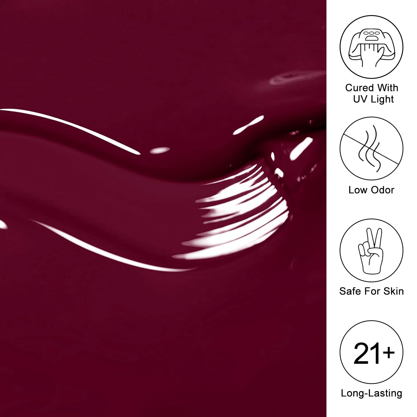 Imtiti Cherry Gel Nail Polish, Cherry Mocha Gel Polish Autumn Winter Soak Off UV LED High Gloss Art Manicure Salon DIY Design 10ML