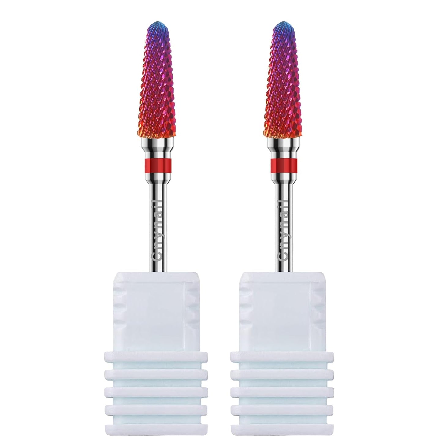 3/32" 2PCS Clean Cone Bits Fine Grit Carbide Cuticle Cleaner Bit for Electric Nail Drills – Professional Manicure Tool for Nail Salons and Home Use (F Grit. Purple)