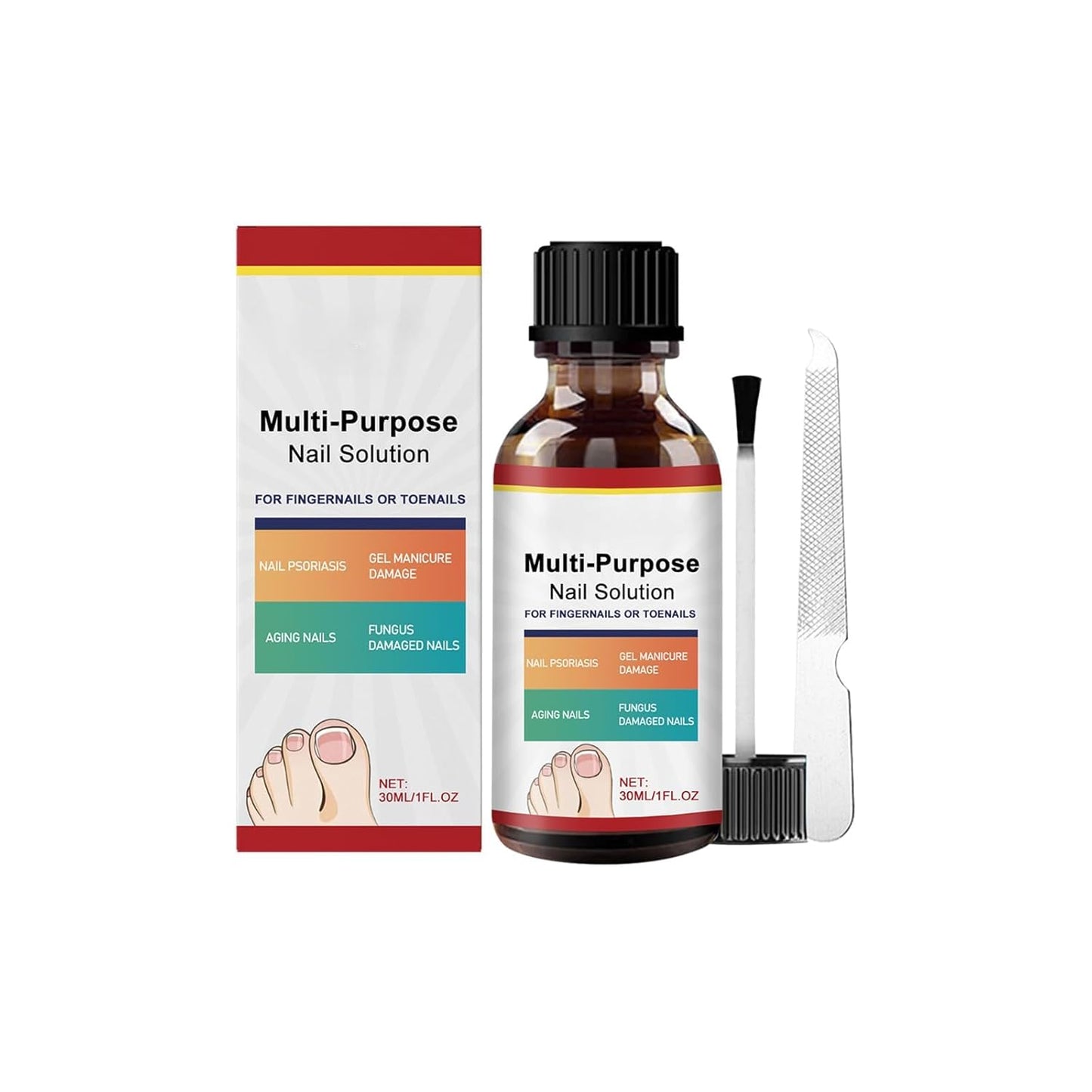 Nail Repair Liquid - Removes Discolored Nails Softens Thick Toenail Strengthens Nail Bed Structure, Natural Formula Deeply Nourishes Nail (1FL.oz)