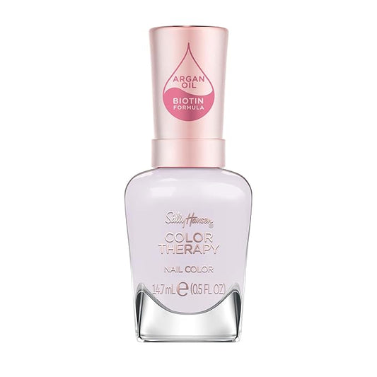Sally Hansen Color Therapy Nail Polish | Biotin, Argan Oil, Long Lasting, Healthy Nails, Nail Strengenther, Sheer | 541 Give Me a Tint | Soft Purple Nail Color