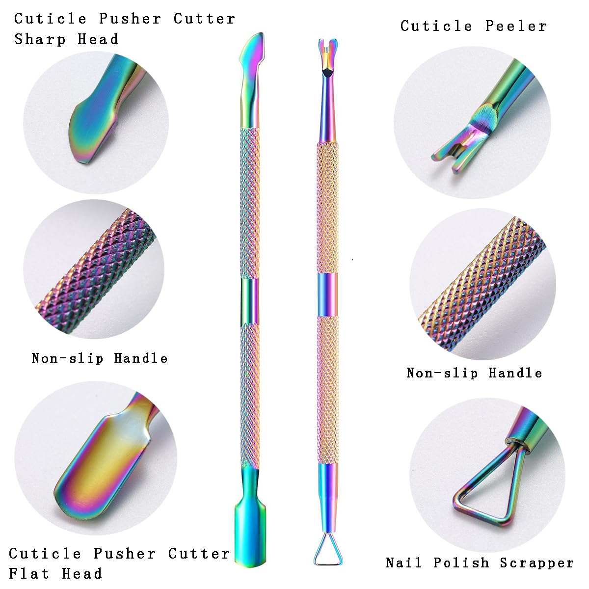 Cuticle Trimmer Cuticle Remover with Cuticle Pusher, Gel Polish Remover Kit Professional Cuticle Cutter Nipper Scissor Pedicure Manicure Tools for Fingernails and Toenails Dead Skin, Nail Files