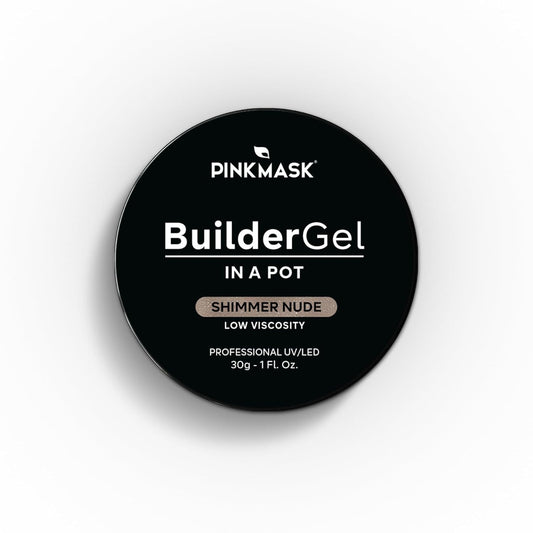 Builder Gel in a Pot 30g Shimmer Nude, Nail Extension/Strengthener in a Jar, Sculpting Gel UV/LED