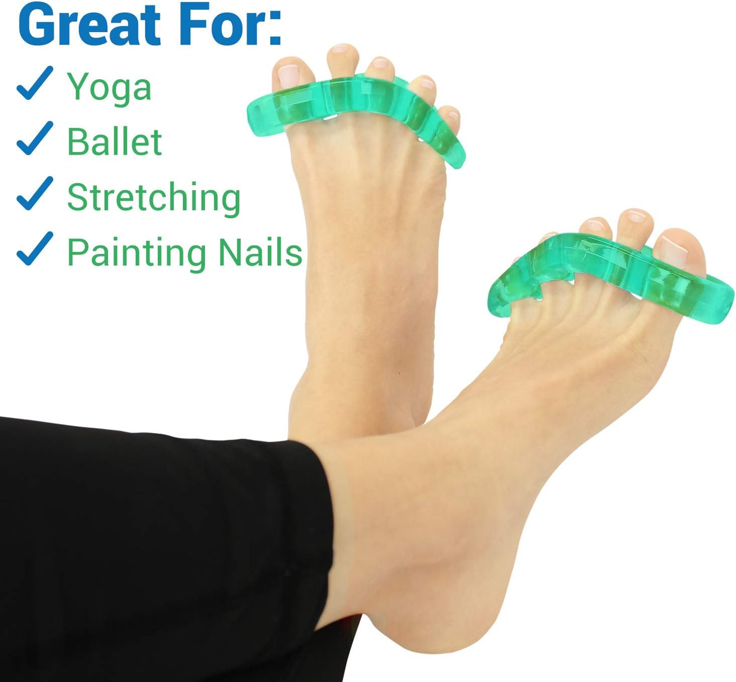 ViveSole Toe Separators for Men & Women Small (2 Pairs) - Silicone Gel Spreaders - Therapeutic Spa Stretchers for Plantar Fasciitis, Bunions, Overlapping Hammer Toe Spacers - Metatarsal Yoga Cushion