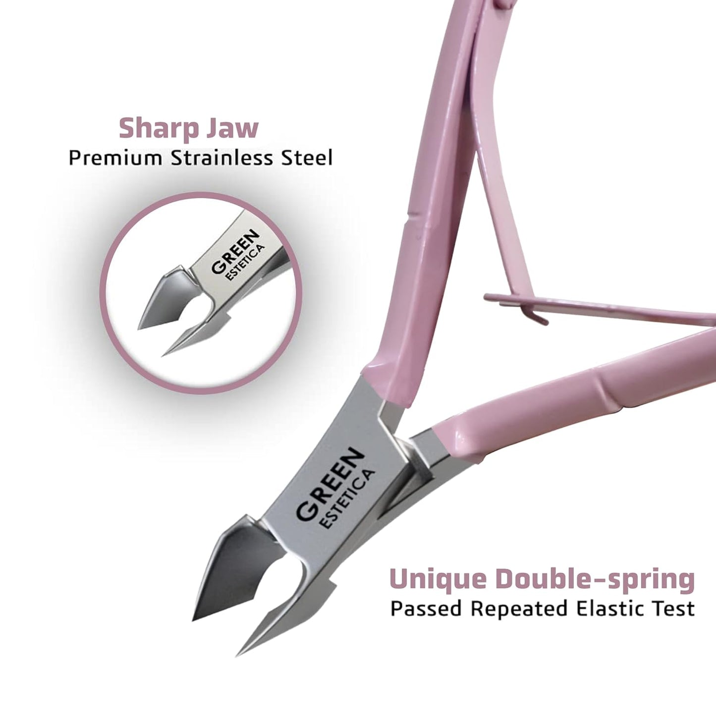 Professional Cuticle Trimmer with Cuticle Pusher Nail Cuticle Remover Nipper Silver Stainless Steel Sharp Blades Manicure Tools with Double Spring Nail Care Pedicure Nail Tools Home Spa (Rose)