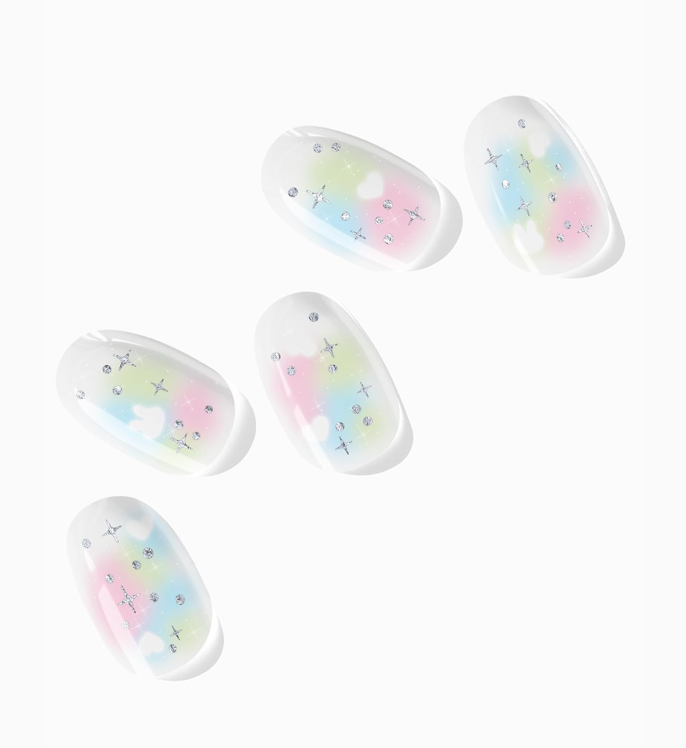 NOVA, Semi Cured Gel Nail Strips (Cosmic Confetti) - The 10 Minute Manicure. Salon-Quality, Female Founded, Easy to Apply & Remove - Incl. Nail File & Wooden Stick (Cosmic Confetti)