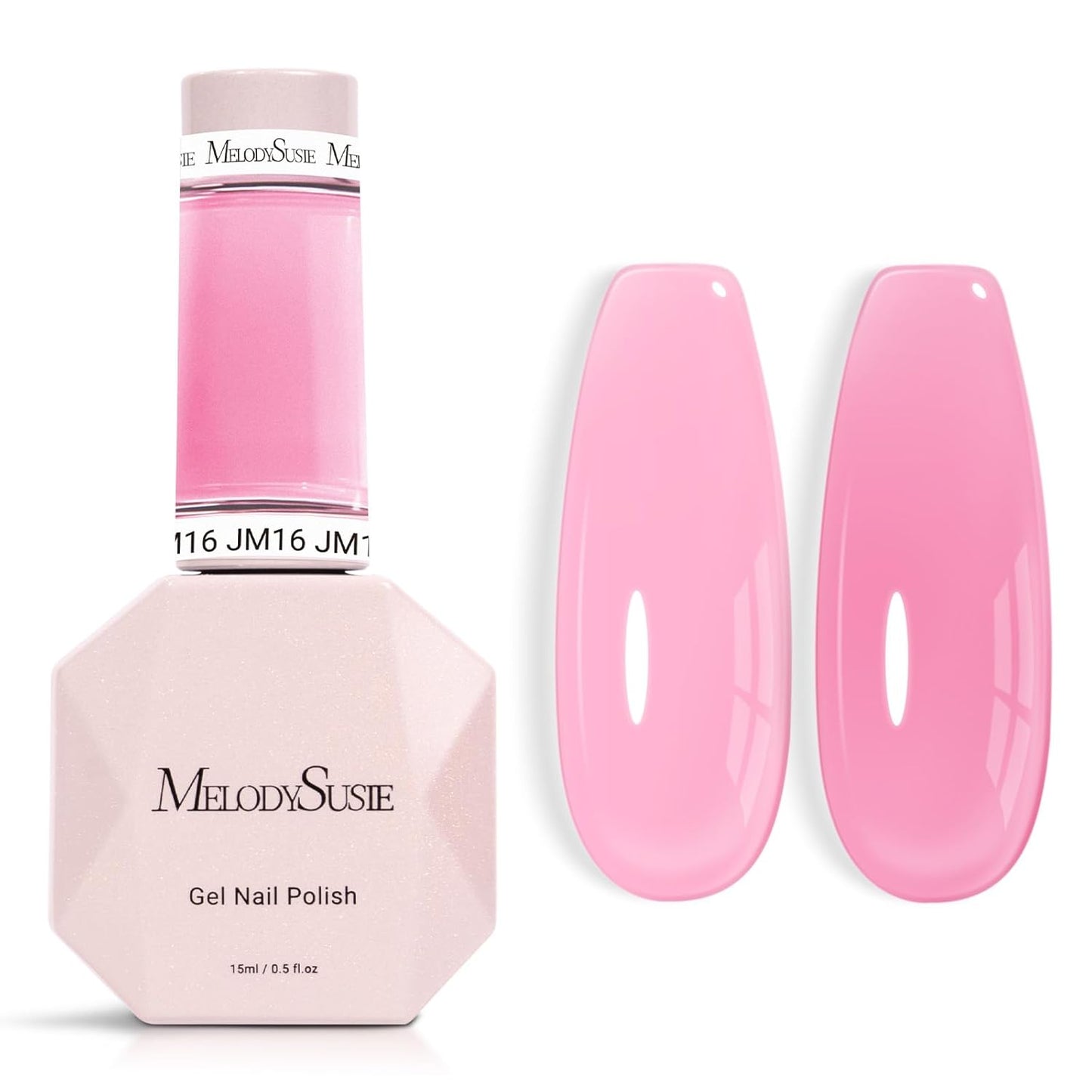 MelodySusie Jeweliver Gel Nail Polish, 0.5Fl.oz Berry Pink Gel Polish Pastel Nude Color Sheer Translucent Soak Off UV LED Light Cure Gift Nail Art Manicure DIY at Home JM16
