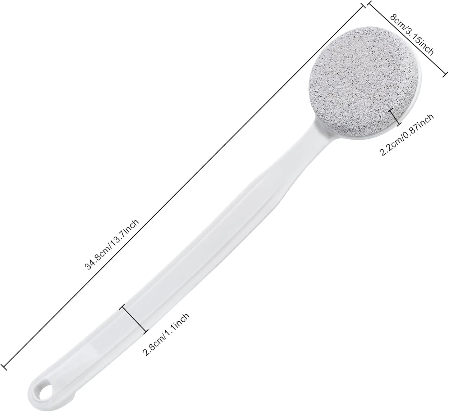 Pumice Stone for Feet with Long Handle 13.7", Hard Skin Callus Remover, Scrubber and Exfoliator for Dead Dry Skin, Softer & Smoother Feet, Pedicure Tool (Curved)