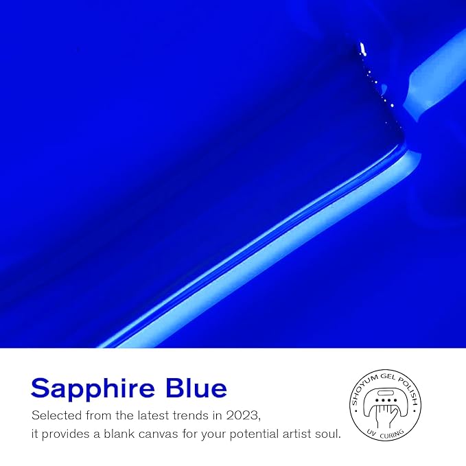Royal Blue Gel Nail Polish, 15ml Sapphire Blue Gel Polish Color Soak off UV LED Spring Summer Nail Polish Art Design DIY Salon Manicure for Women Girls