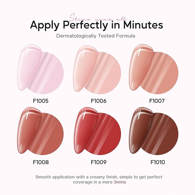 Morovan Jelly Nail Polish Set: Sheer Glass Pink Nude Fingernail Polish Kit Quick Air Dry Regular Neutral Mini Finger Toe Nail Polish DIY Manicure Art Salon Gift for Women Girl