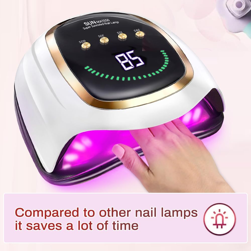 Upgraded red Light Treatment Gel Nail Light 72 LED Nail Light, 4 Timer Settings, one Button Start and Breathing Light Design, Hand and Foot use, Suitable for Fast Curing Anti Blackhand, Large LCD