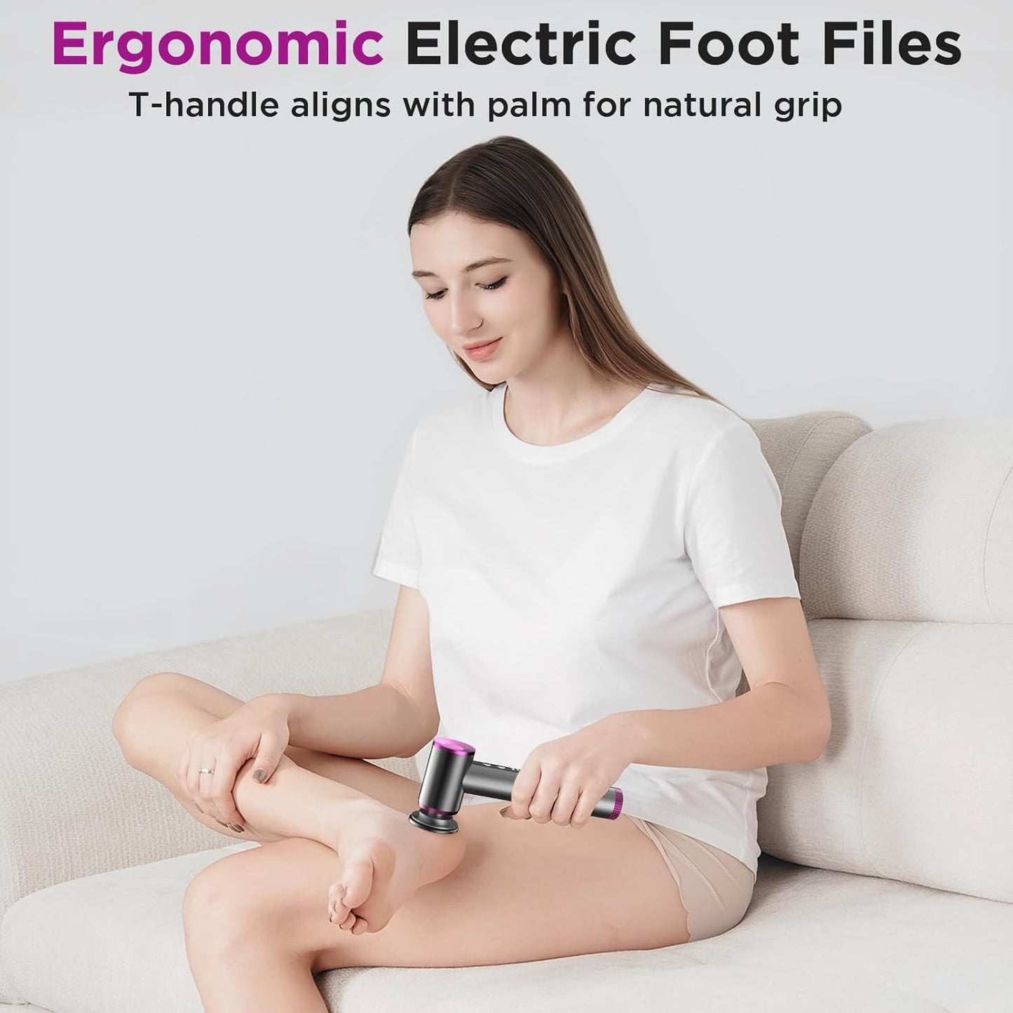 Electric Foot Callus Remover, Apply Oil,Electric Foot File,Reusable Nano-Glass Head, Ergonomic Electric Callus Remover for feet, Rechargeable Pedicure Tools for Feet