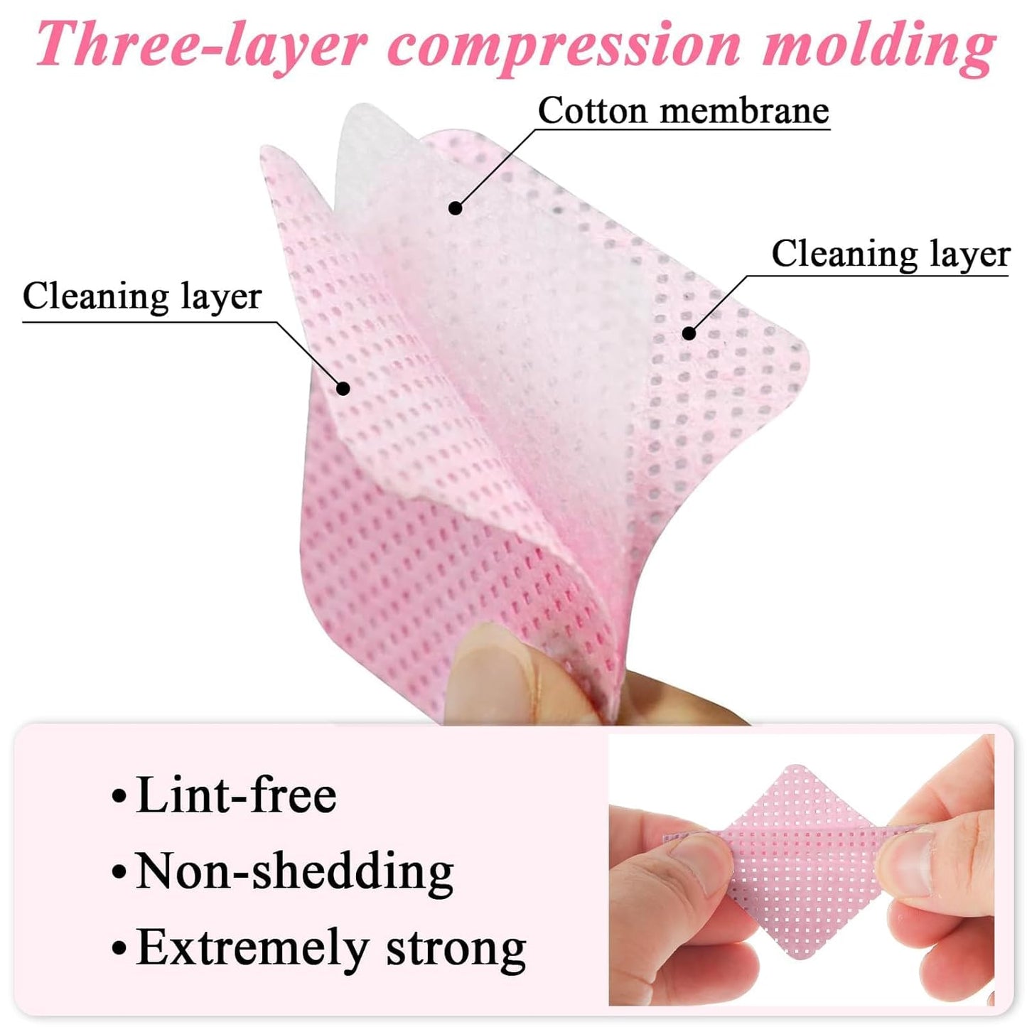 2160 Pcs Lint Free Nail Wipes with Storage Case Super Absorbent Soft Nail Wipes for Fingernail Polish Remover and Eyelash Extension Nail Care