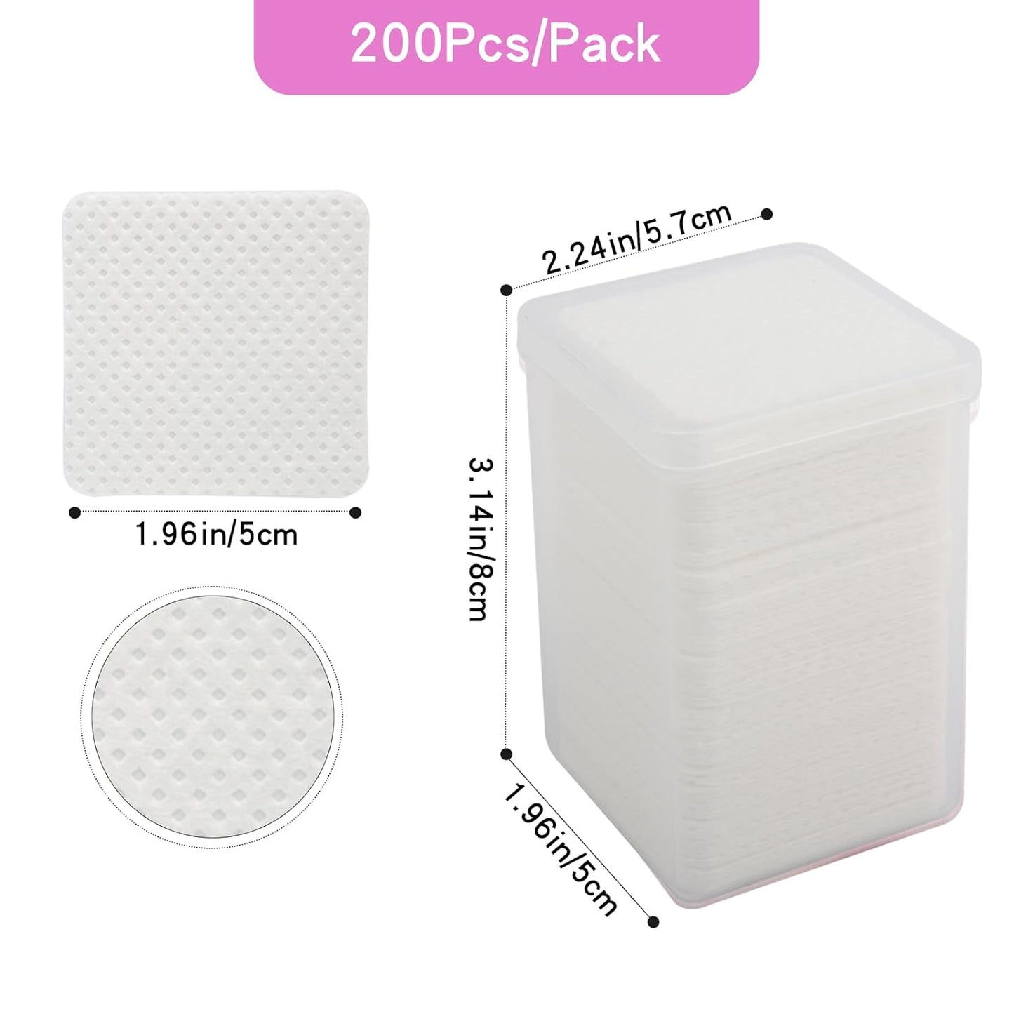400 PCS Lint Free Nail Wipes Eyelash Extension Glue Wipes Absorbent Soft Super Non-Woven Fabric Lash Glue Wipes Nail Polish Remover Wipes for Lash Extension Supplies（White)