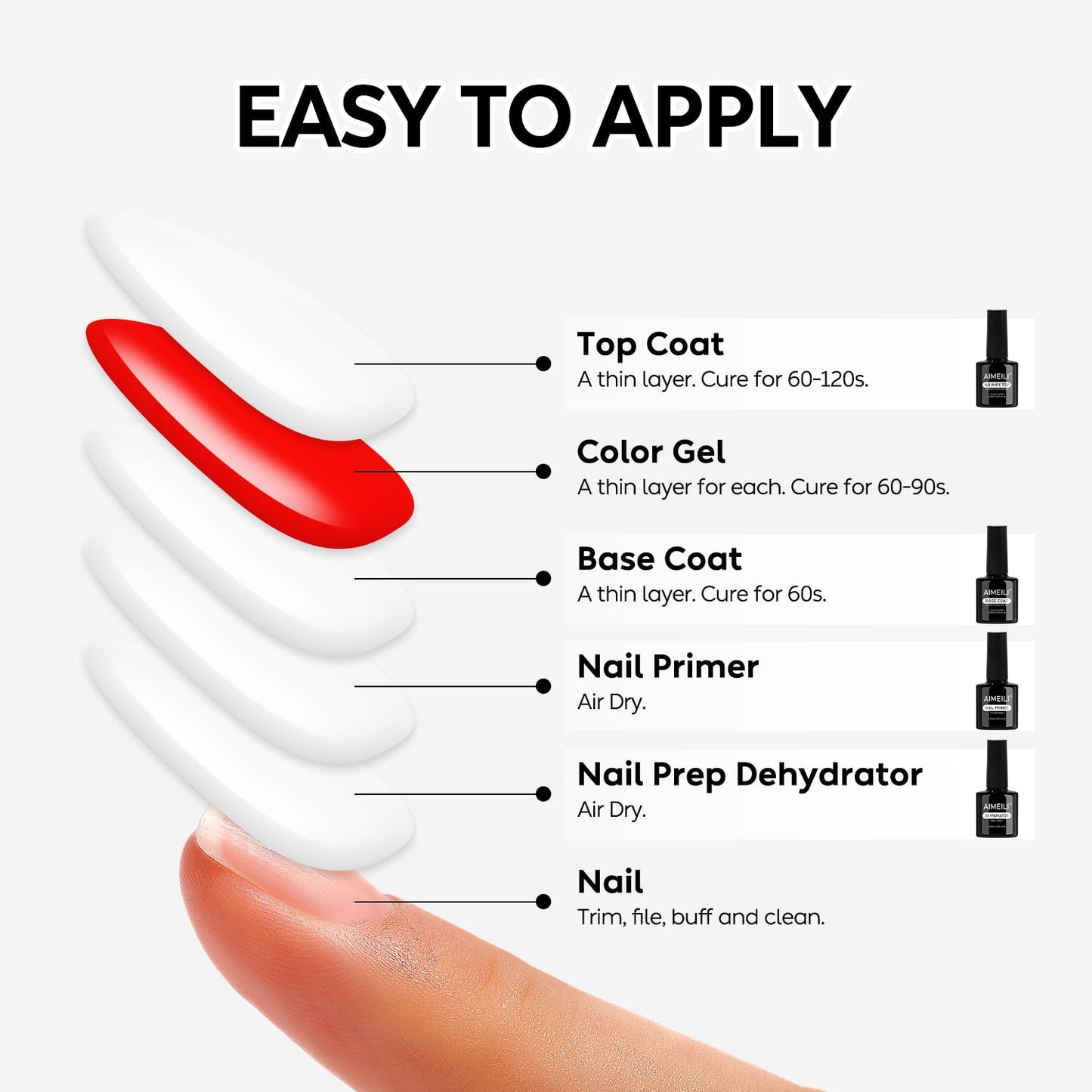 AIMEILI Gel Nail Polish, Hema Free, Cruelty Free, Vegan, Soak Off U V LED Nail Art for Women Girls Manicure Salon DIY Home - 1012 8ml