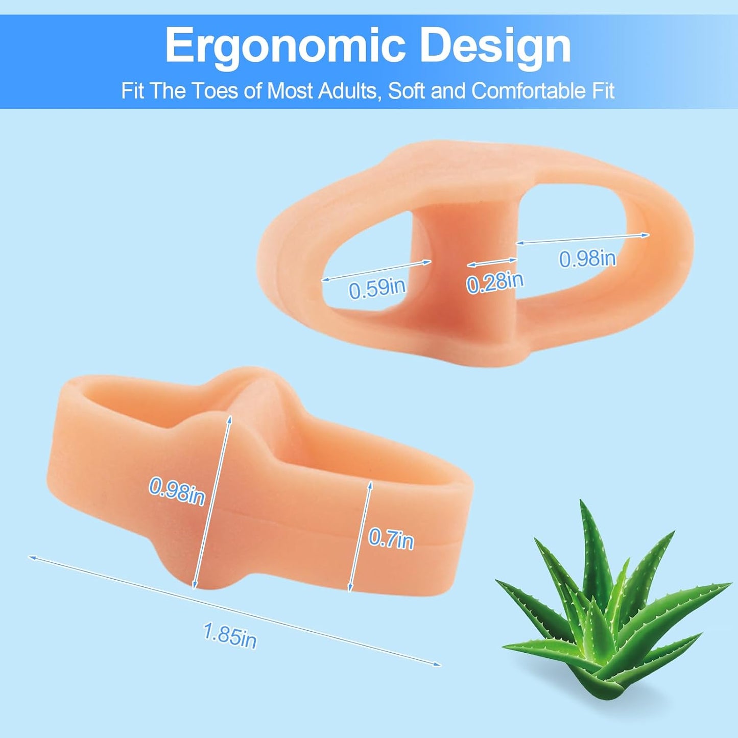 12 Pack Toe Separators Bunion Corrector, Big Toe Spacers for Bunions, Hammer Toes, Calluses, Blisters and Relieve Foot Pain (Beige)