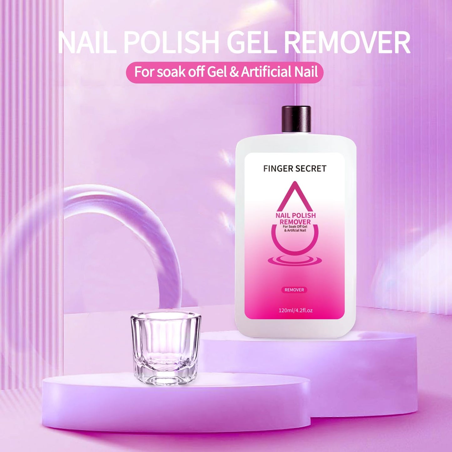FINGER SECRET Nail Remover Polish 120ml,Gel Nail Remover Polish,Professional Gel Polish Remover for Nails Quickly & Easily & Effectively Remove Gel Polish