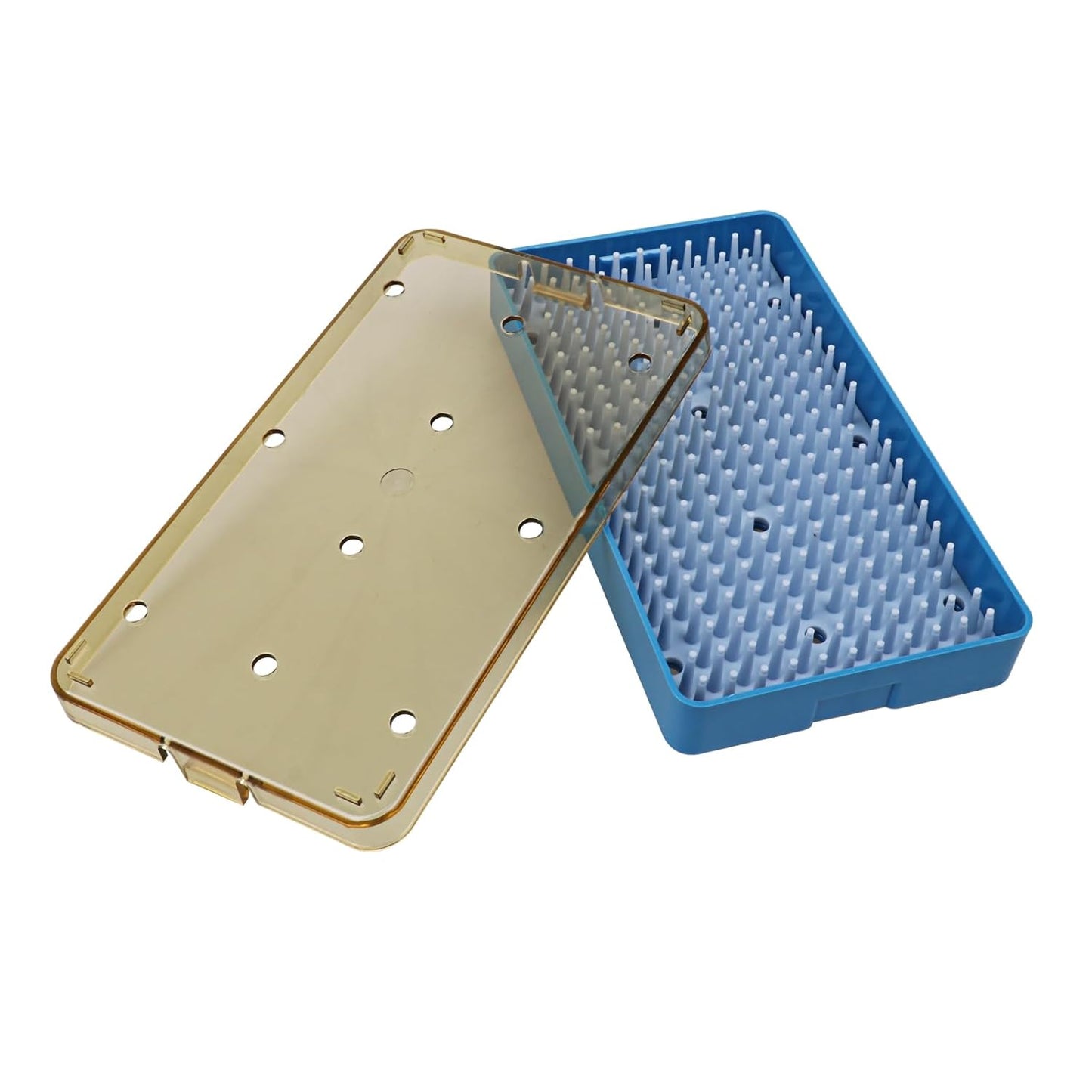 EustomA Autoclavable Instruments Sterilization Tray Case Plastic with Silicone Mat Storage Box S/M/L Size for Instruments/Tools (S)