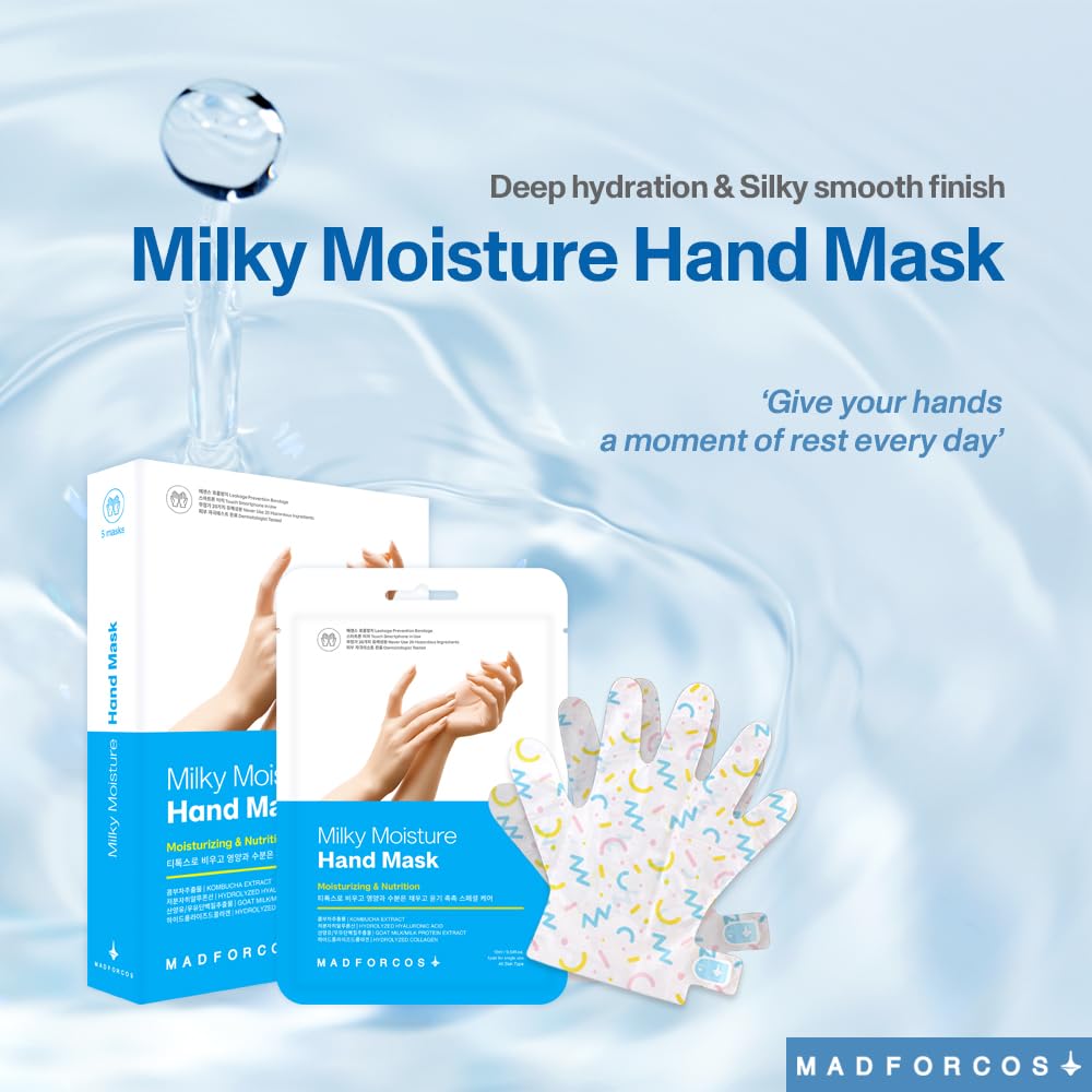 Milky Moisture Hand Mask – Hydrating Gloves for Dry Hands | 5 or 10 Pairs (5 Pair (Pack of 1)) (10 Pair (Pack of 1))