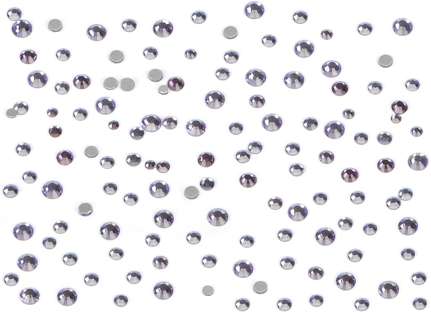 Bymitel 7200 Pieces 6 Mixed Sizes Glue Fix on Glass Rhinestones Round Crystal Gems Flatback for DIY Jewelry Making with one Picking Pen(6-Sizes 7200PCS, Tazanite)