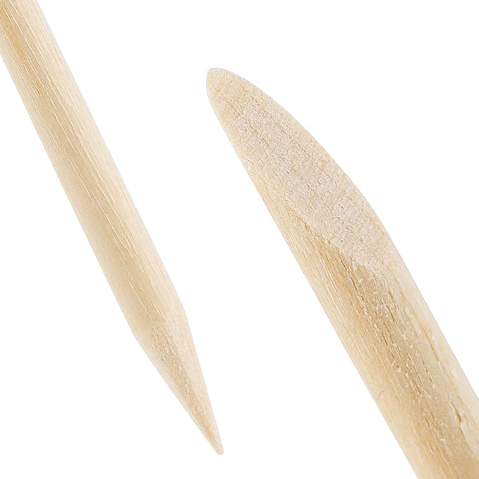 LEXININ 1000 PCS 4.5 Inch Wood Cuticle Pusher, Double Heads Wooden Cuticle Sticks, Wood Orange Nail Sticks for Manicure Pedicure