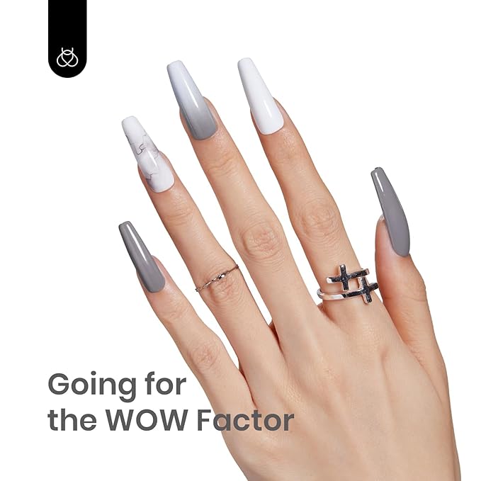 Beetles Gray Gel Nail Polish Winter Color Neutral Light Pastel Solid Grey 15 ml Soak Off LED UV Lamp DIY Manicure Decoration Nail Art Design Salon at Home Gift for Women Girls