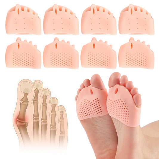 Silicone Toe Separator, 2025 New Toe Spacers Toe Seperators Correct for Overlapping, 4 Pairs Bunion Corrector Cushion, Soft Toe Separators for Women Men (Pink)