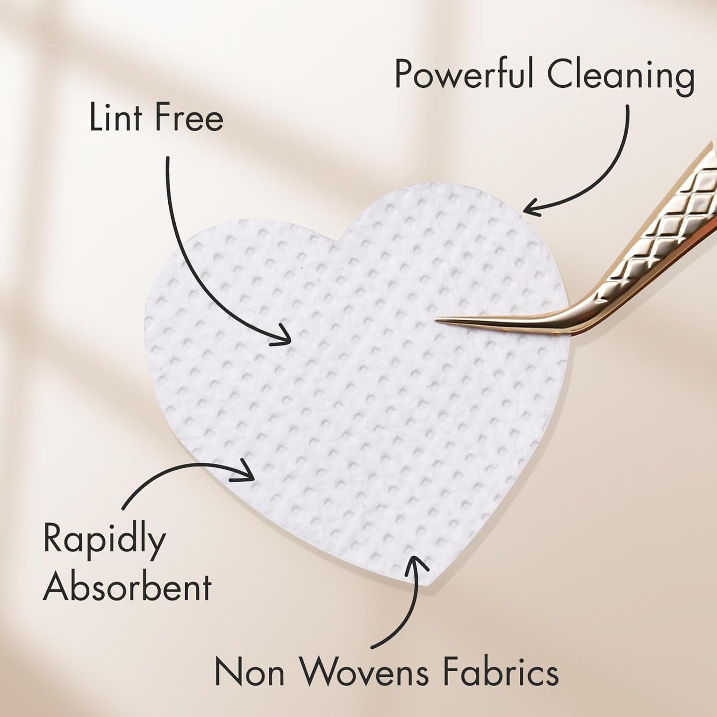 Eyelash Extension Glue Wipes 200 PCS Lint Free Nail Wipes Non-Woven Fabric Lash Glue Wipes Nail Polish Remover Wipes for Lash Extension Supplies (White)