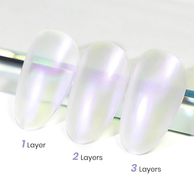 MIZHSE Quick Dry Mermaid Pearl Nail Polish, Purple Aurora Effect Nail Polish 15Ml, Fingernail and Toenail Polish Glossy Long Lasting Home DIY Nail Art Gift