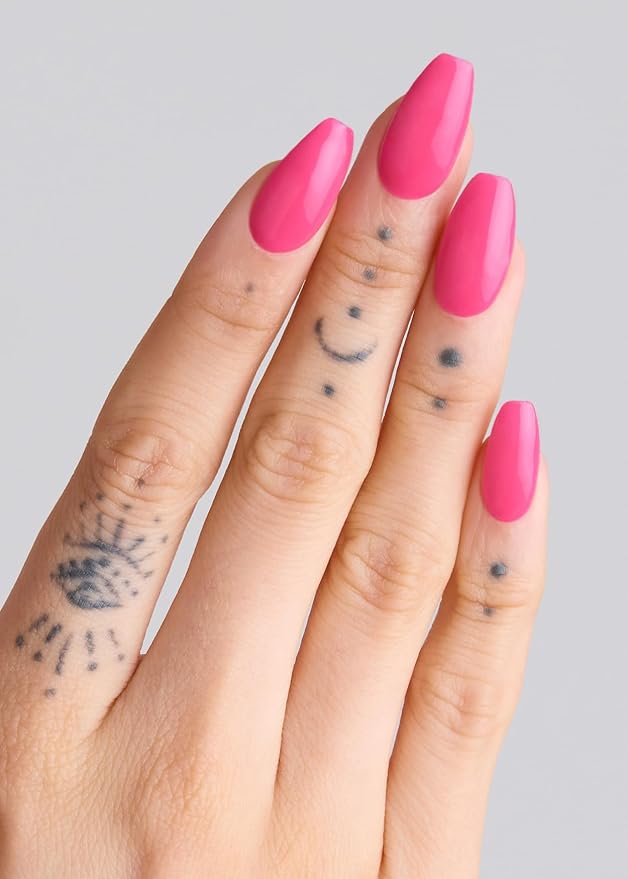 ohora Semi Cured Gel Nail Strips (N It's That Pink) - Works with Any Lamps, Salon-Quality, Long Lasting, Easy to Apply & Remove - Includes 2 Prep Pads, Nail File & Wooden Stick