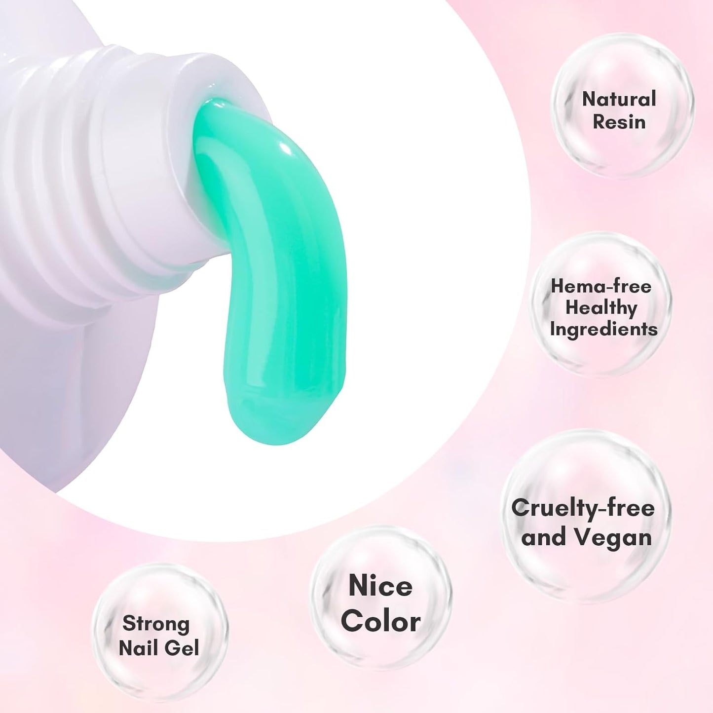 Makartt Poly Nail Gel-50ML-Mint Green Color, Strong Builder for Extension Overlay Strengthener 3D Diy, Multifunctional, Long-lasting for Nails Manicures Home Salon-Minty Mist