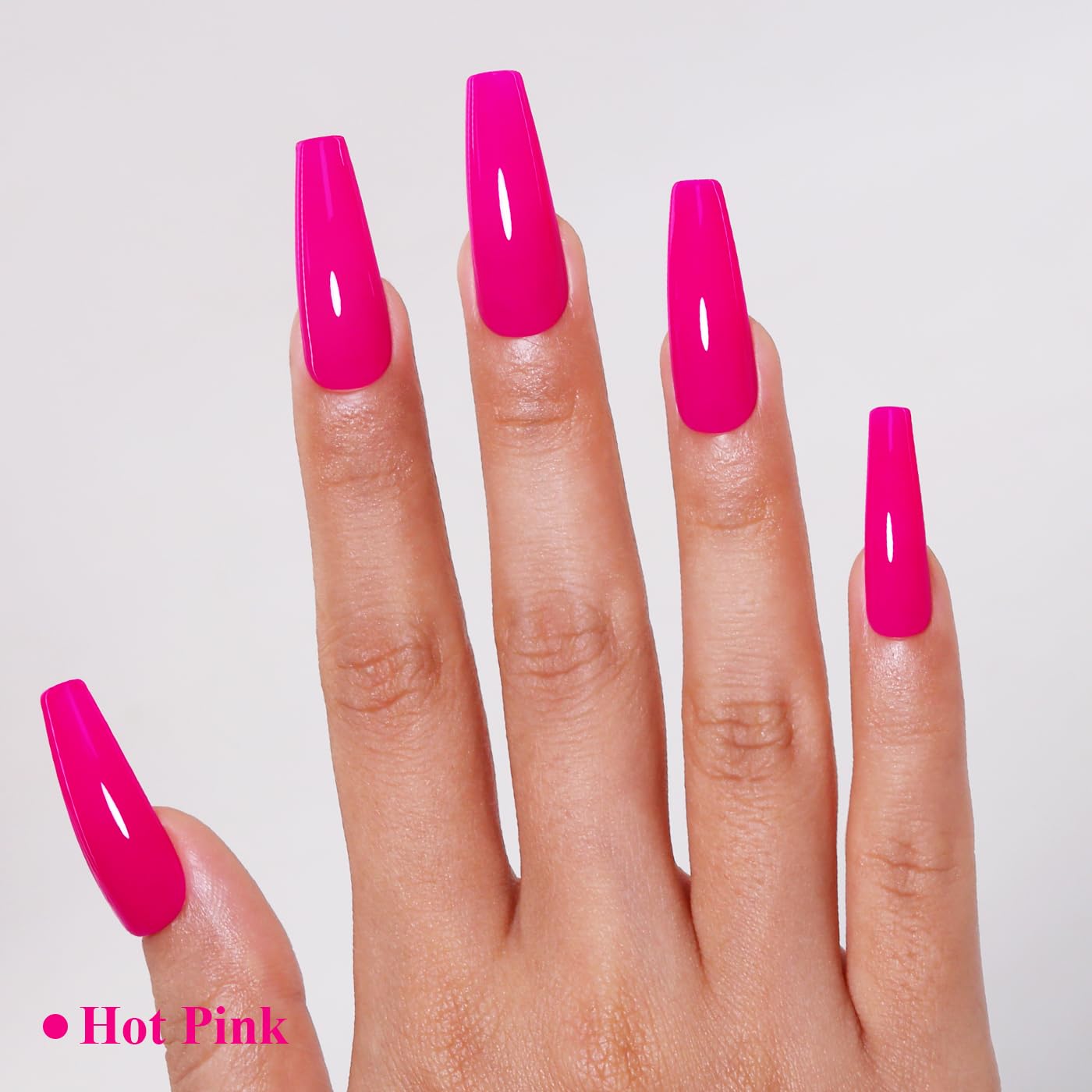 Imtiti Pink Gel Nail Polish, Hot Pink Nail Gel Polish High Gloss Soak Off UV LED Spring Summer Nail Art Manicure Salon DIY Design 10ML