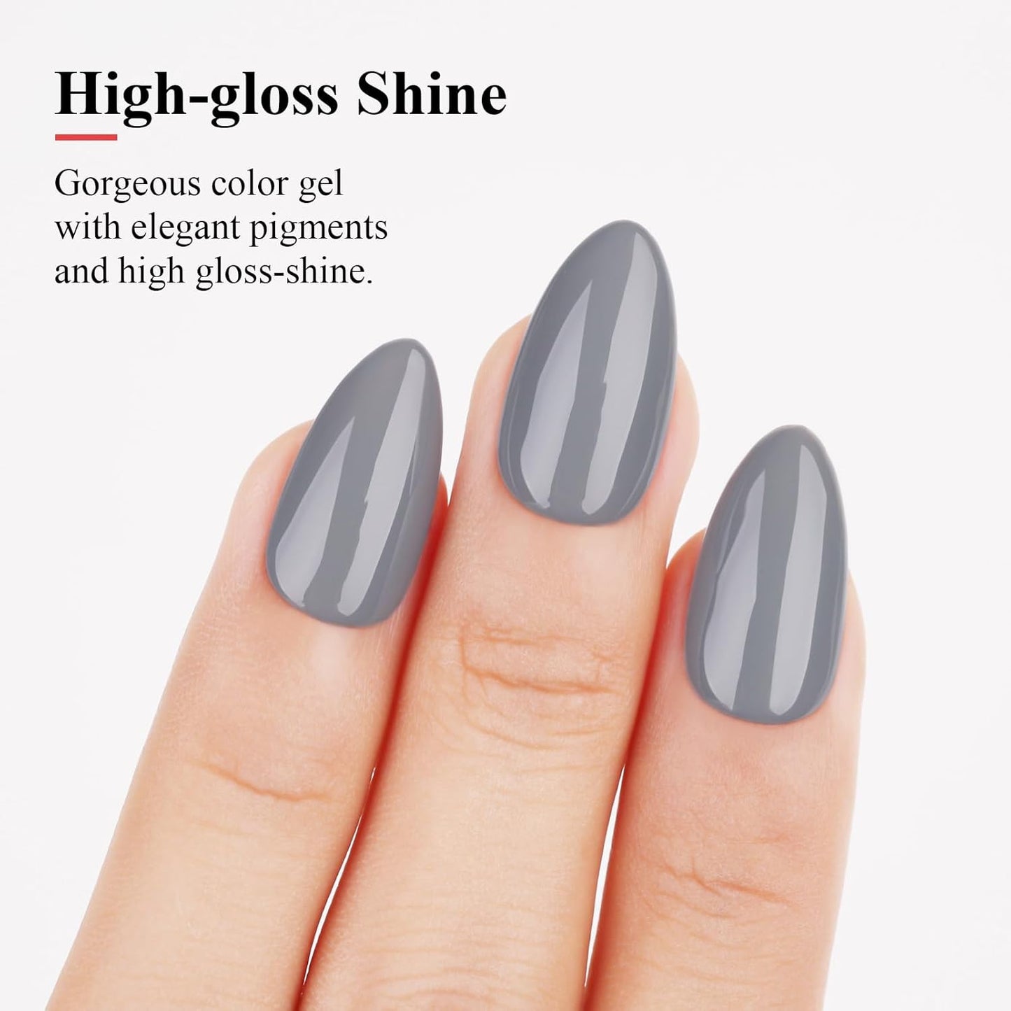 Imtiti Medium Grey Gel Polish, 0.5 Fl Oz, Soak Off LED UV Nail Gel Kit for Autumn Winter DIY Nail Art Manicure Salon