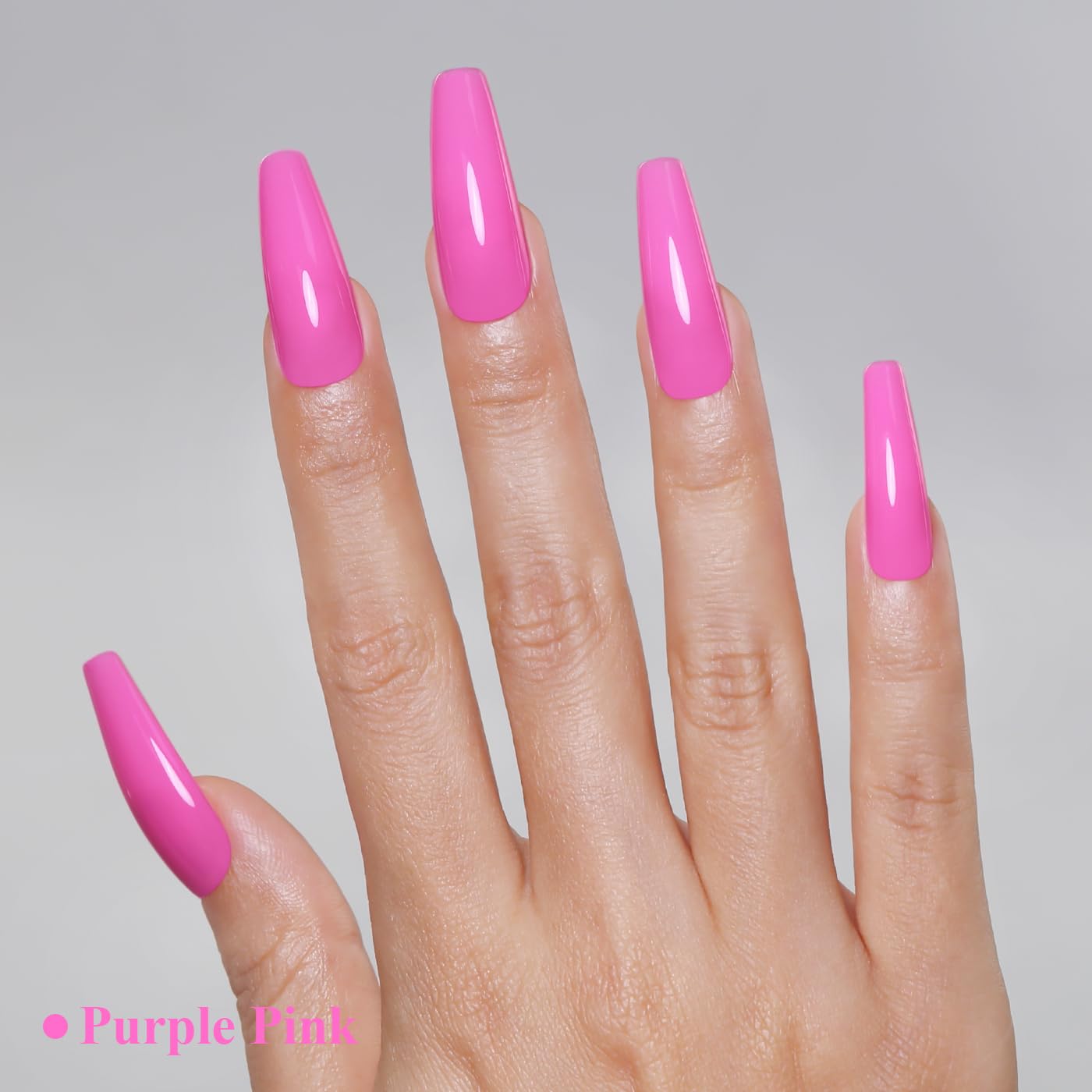 Imtiti Pink Gel Nail Polish, Purple Pink Gel Polish High Gloss Soak Off UV LED Nail Gel Polish Spring Summer Art Manicure Salon DIY Design 10ML
