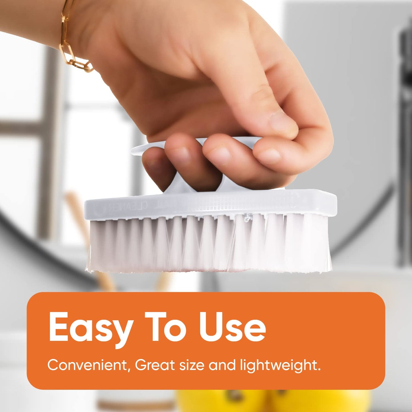 Superio Nail Brush for Cleaning Fingernails, Nail Scrubber Brush, Toe Foot Hands Fingernail Brush Cleaner- Small Scrub Brush- All-Purpose Stiff Cleaning Brush (4, White)