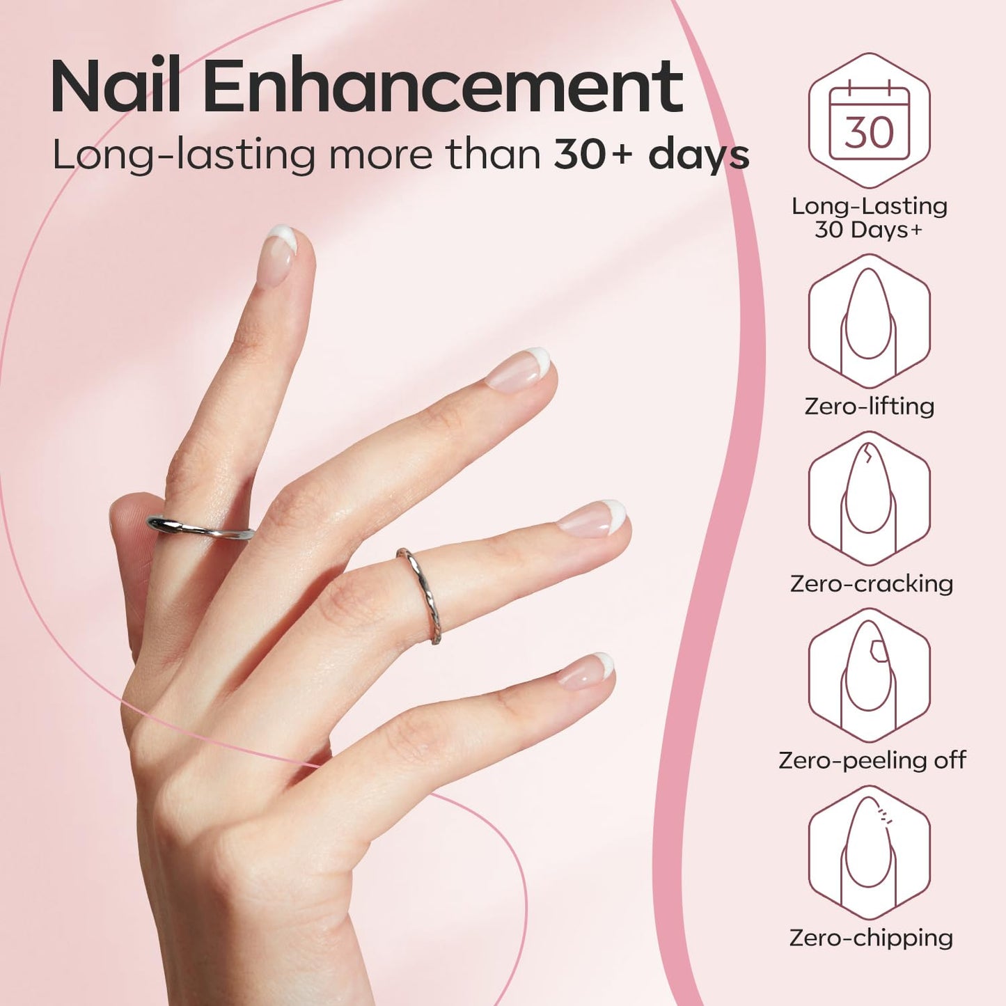 modelones Builder Nail Gel, 2 Pcs Clear and Cover Nude Builder Nail Polish, 8-in-One Apex Building Thickening Strengthener Extension Rubber Color Base Gel for DIY Home Salon Gifts LED Lamp Cured 10ml