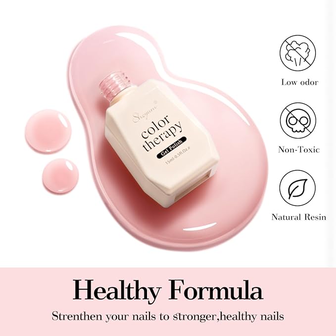 Sheer Nude Rose Gel Nail Polish LED UV Gel Soak Off Clear Nude Pink French Manicure Jelly Nail Gel Polish Varnish Curing Requires 1pcs 15ml for Home Salon Nail Art DIY X12