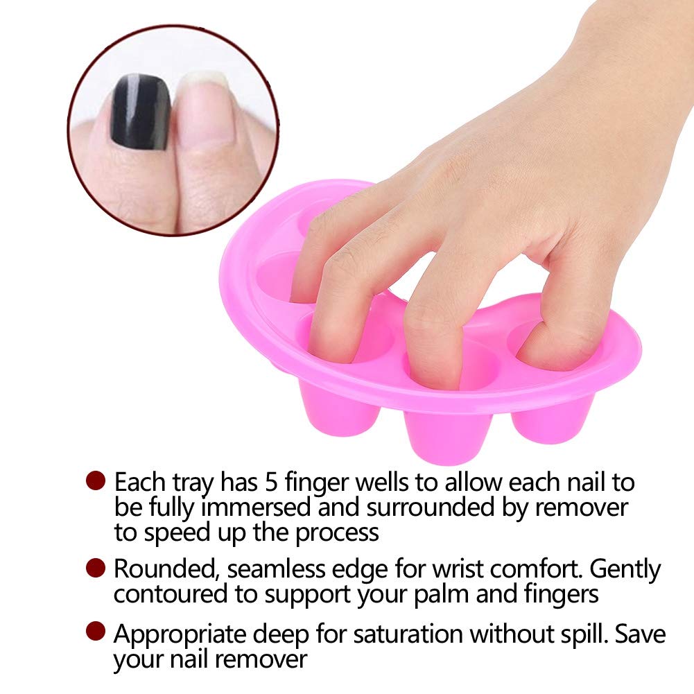 Nail Gel Removal Bowl 5pcs Nail UV Acrylic Gel Removal Bowl Five Holes Soak Off Finger Bowl Dishes Art Polishing Remover Manicure Spa Tool Nail Art Kit