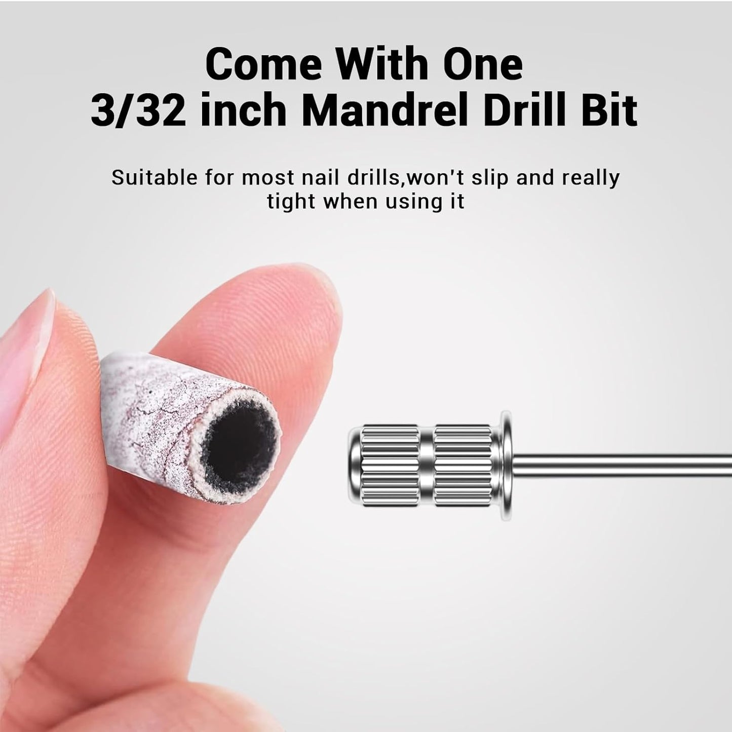 MelodySusie 100 Pcs Nail Drill Bits Sanding Bands for Nail Drill 180 Fine Grit Nail File Sanding Bands for Acrylic Nails Gel Manicures and Pedicure
