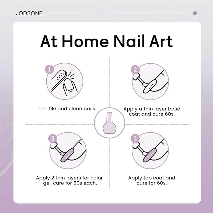 JODSONE Lavender Purple Gel Nail Polish 10ml Light Purple LED Long Lasting Easy to Apply Low Odor Need U V Lamp Curing