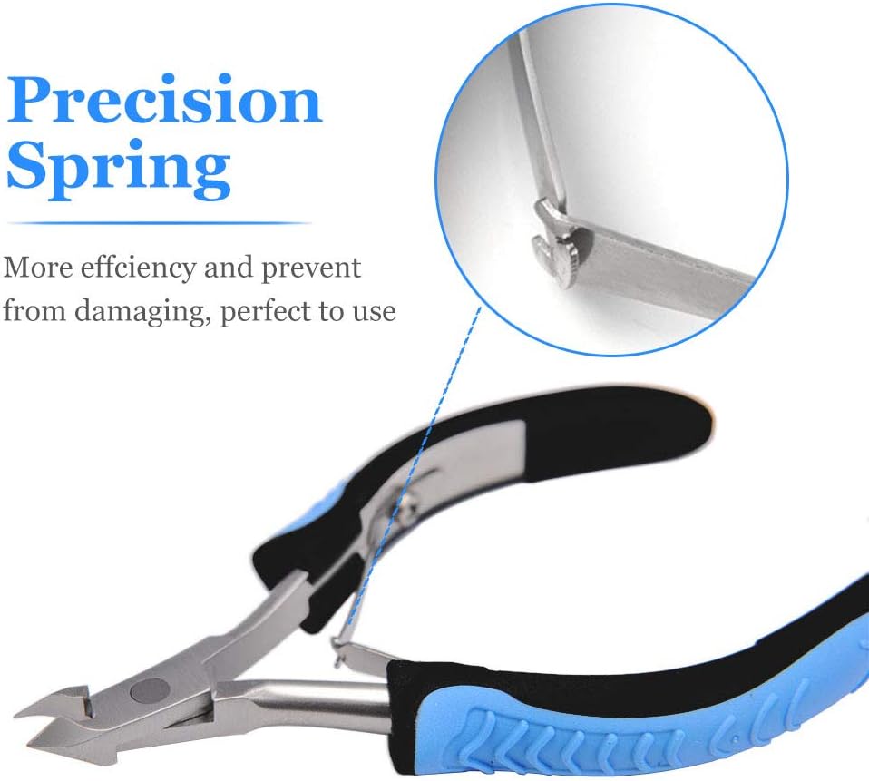 IVON Cuticle Trimmer, Professional Non-Slip Cuticle Cutter Stainless Steel Nipper Blue
