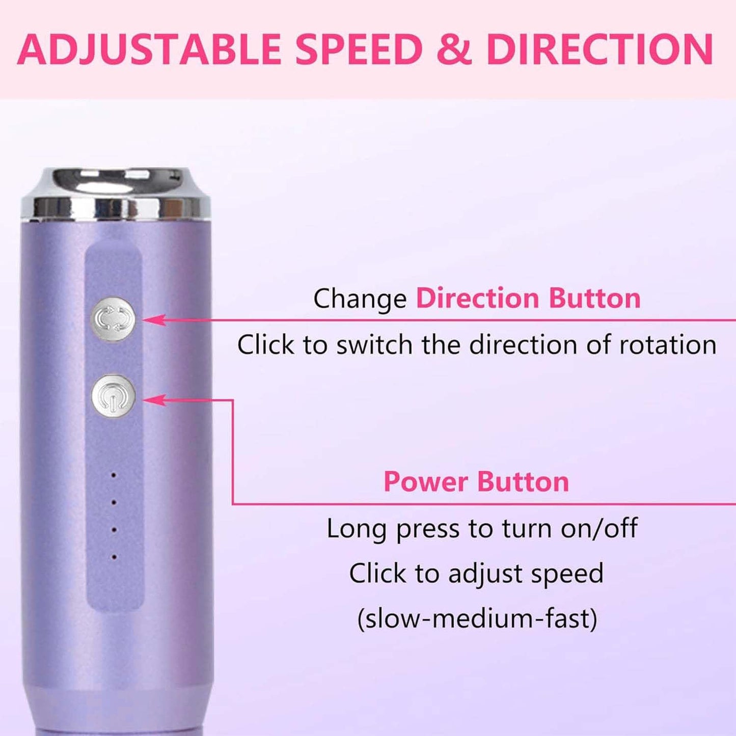 Nail Drill and Dremel - 14-in-1 Portable USB-Powered Nail Care Set with 20000RPM Speed for Gel, Dip Powder, Manicure, Pedicure, Shaping & Polishing, in Elegant (Violet)