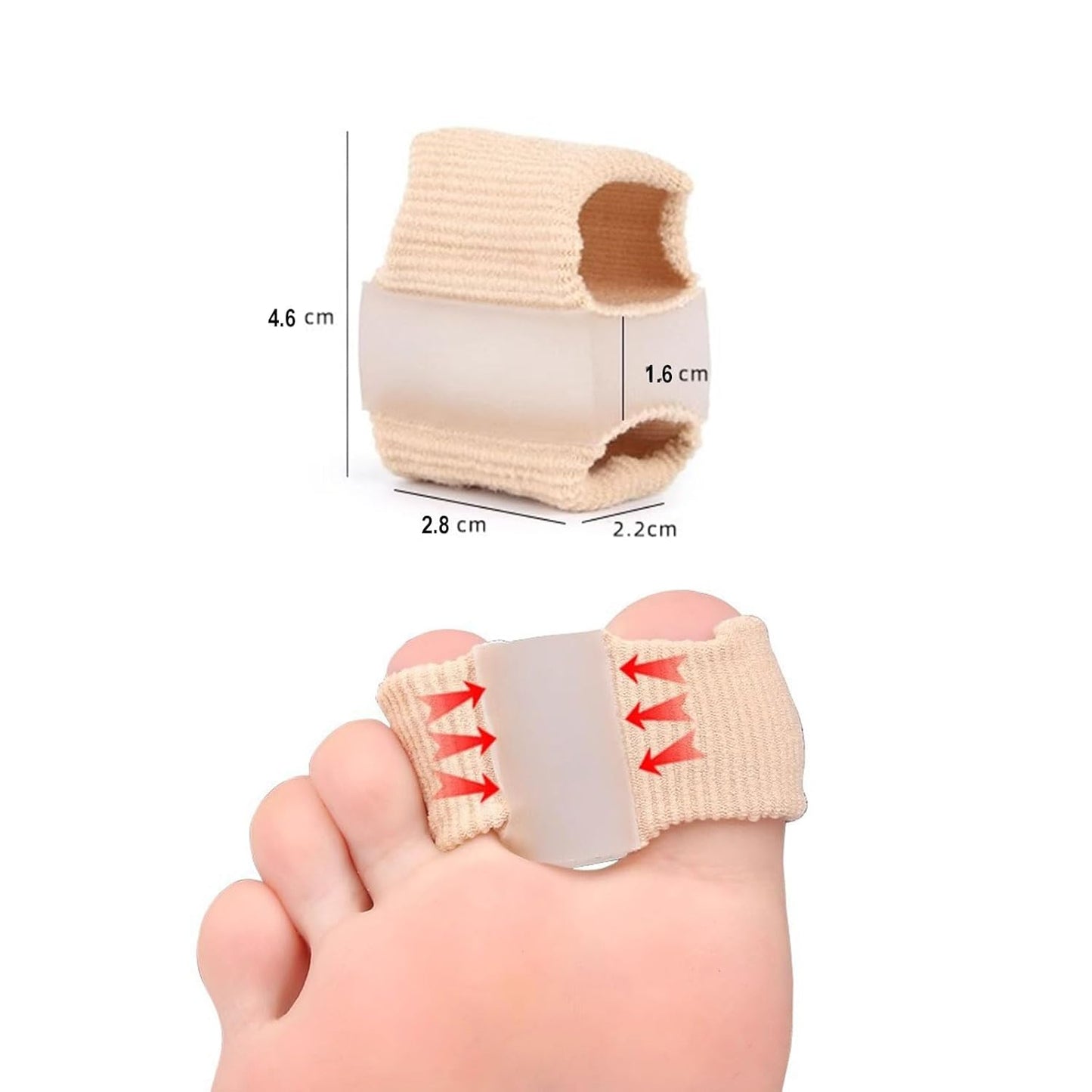 6-pack Toe Separators for Women & Men - Corrector Pads for Hallux Valgus to Relieve Big Toe Discomfort and Foot Pain During Pedicure