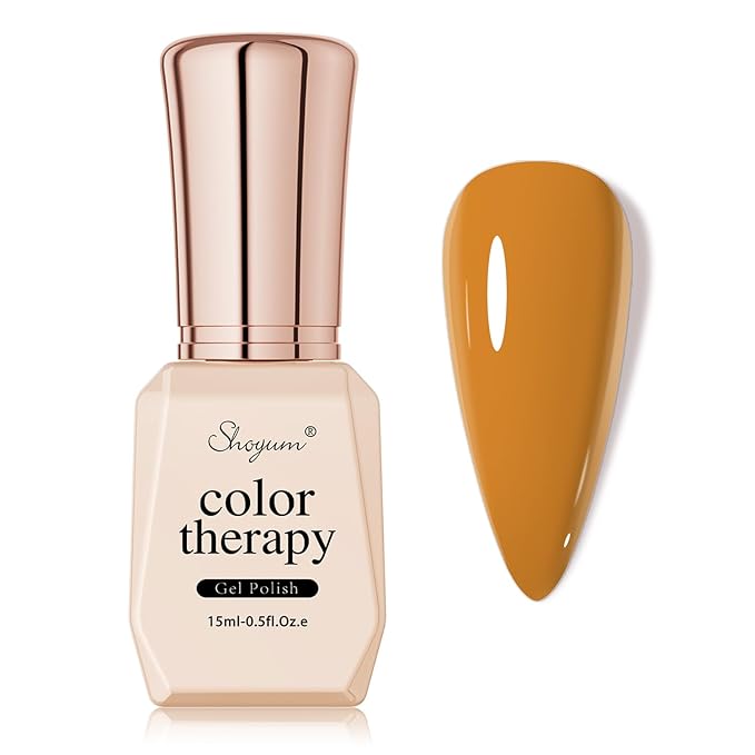 Gel Nail Polish 15ml, Fall Autumn Orange Yellow Color Soak Off UV LED Long-Lasting Nail Gel Polish Nail Art Home DIY Manicure Nail Salon