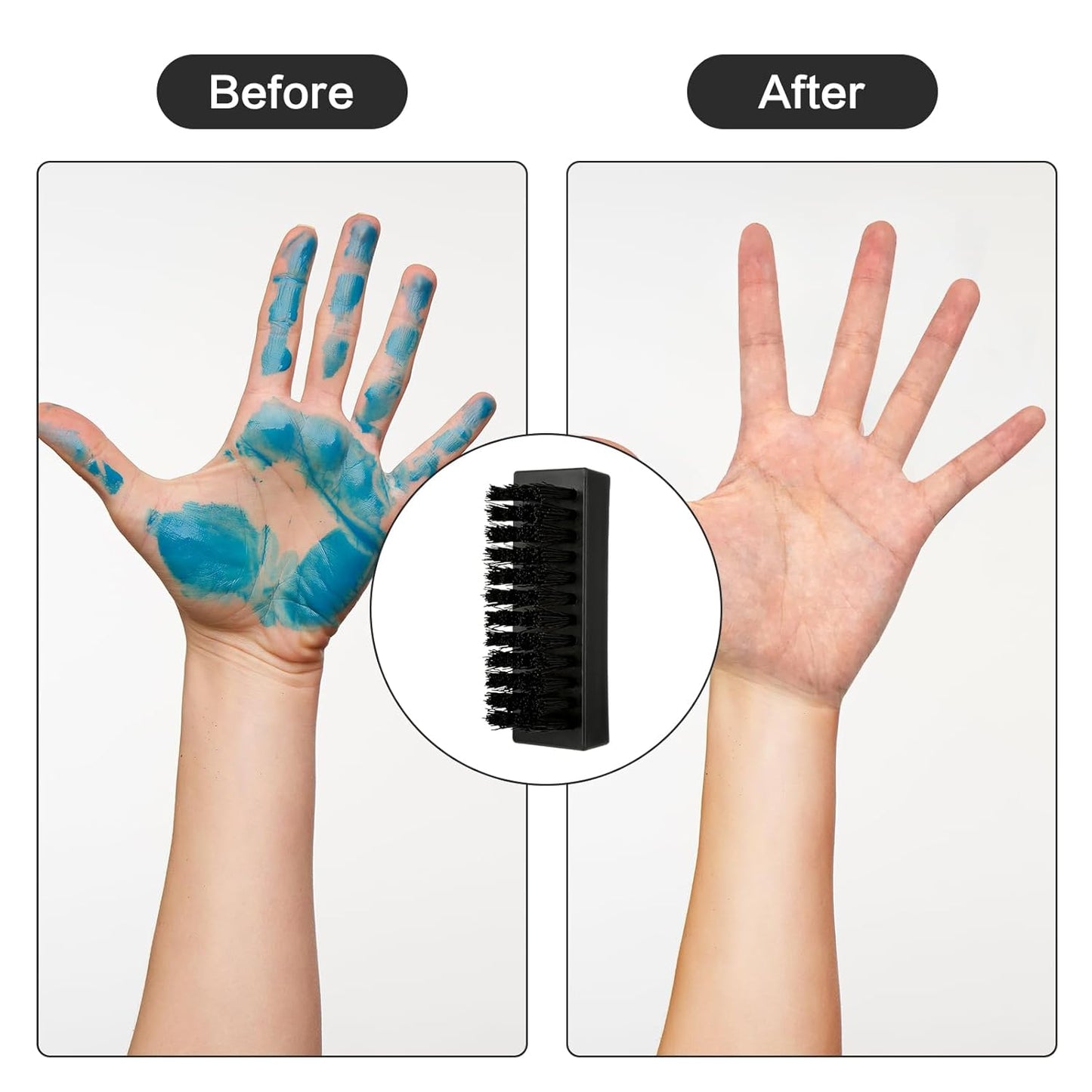 2 Pack Hand Nail Brush for Cleaning Fingernails, Durable Nylon Firm Stiff Bristles Nail Scrubber Brushes for Men Mechanics Gardeners Scrubbing under Fingers Foot Toes Nails Scrub Brush
