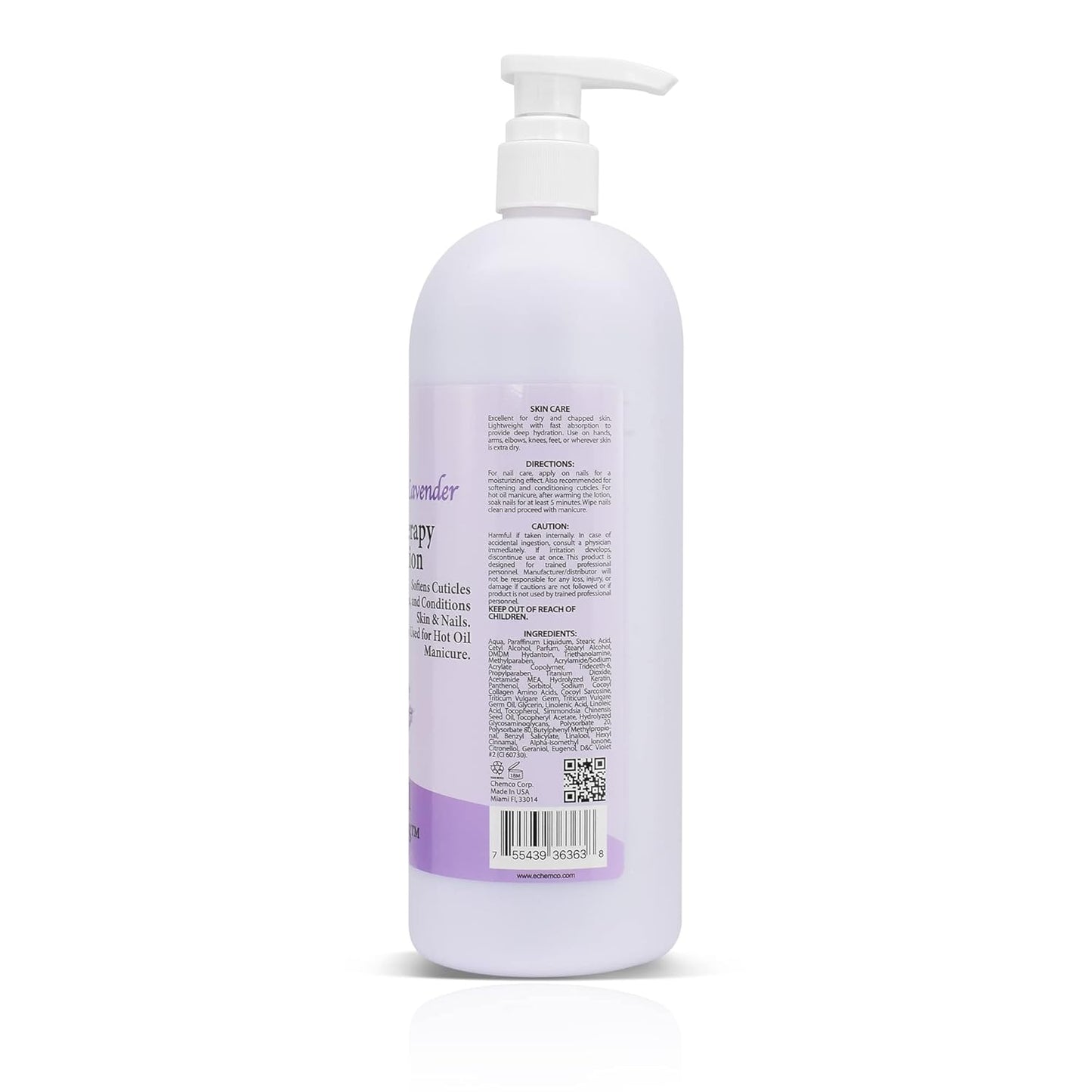 PRO NAIL - Healing Therapy Massage Lotion - Professional Pedicure, Body and Hot Oil Manicure, Infused with Natural Oils, Vitamins, Panthenol and Amino Acids (Lavender, 32 Ounce)