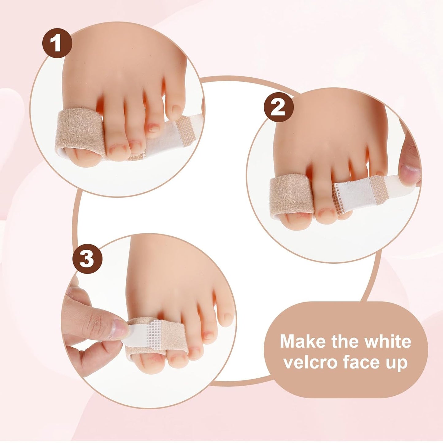 15 Pack Hammer Toe Straightener, Fabric Hammer Toe Corrector for Women & Men Reusable Fabric Buddy Toes Wraps Bandages Protectors for Bent, Curled, Crooked, Claw, Hammers Toes