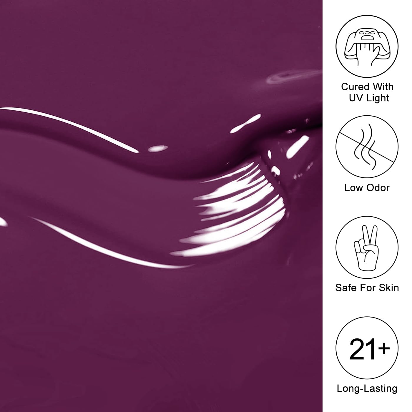 Imtiti Burgundy Gel Nail Polish, Burgundy Wine Gel Polish Autumn Winter Soak Off UV LED High Gloss Art Manicure Salon DIY Design 10ML