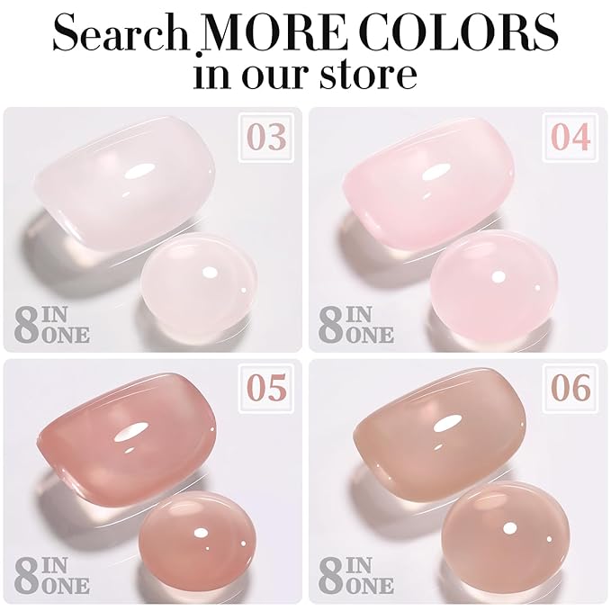 Double Rhythm 0.52Oz Nail Strengthener Rubber Gel Polish Builder in a Bottle for Nail Thickening Extension Hard Structure Glue (Extension Pale Nude)