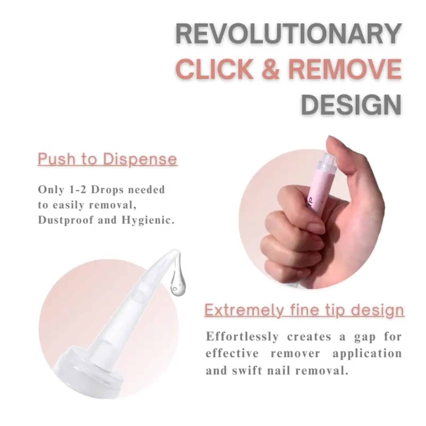 Nail Glue Remover Pen for Press On Nails, Portable Fast-Acting Jojoba Oil Formula, Acetone-Free, At-Home & Travel Care 2ml/0.11fl. oz. (4 Pcs Nail Glue Remover Pens)